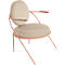 Fauteuil Saturne Meet by Paperflow - 1 zits - met armleuningen - B 700 x D 730 x H 880 mm - stalen buis roze - fluweel ivoor