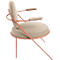 Fauteuil Saturne Meet by Paperflow - 1 zits - met armleuningen - B 700 x D 730 x H 880 mm - stalen buis roze - fluweel ivoor