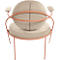 Fauteuil Saturne Meet by Paperflow - 1 zits - met armleuningen - B 700 x D 730 x H 880 mm - stalen buis roze - fluweel ivoor