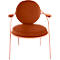 Fauteuil Saturne Meet by Paperflow - 1 zits - met armleuningen - B 700 x D 730 x H 880 mm - stalen buis roze - fluweel roest