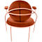 Fauteuil Saturne Meet by Paperflow - 1 zits - met armleuningen - B 700 x D 730 x H 880 mm - stalen buis roze - fluweel roest