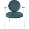 Fauteuil Saturne Meet by Paperflow - 1 zits - met armleuningen - B 700 x D 730 x H 880 mm - stalen buis wit - fluweel blauw