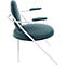Fauteuil Saturne Meet by Paperflow - 1 zits - met armleuningen - B 700 x D 730 x H 880 mm - stalen buis wit - fluweel blauw