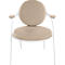 Fauteuil Saturne Meet by Paperflow - 1 zits - met armleuningen - B 700 x D 730 x H 880 mm - stalen buis wit- fluweel ivoor