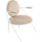 Fauteuil Saturne Meet by Paperflow - 1 zits - met armleuningen - B 700 x D 730 x H 880 mm - stalen buis wit- fluweel ivoor