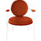 Fauteuil Saturne Meet by Paperflow - 1 zits - met armleuningen - B 700 x D 730 x H 880 mm - stalen buis wit - fluweel roest