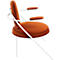 Fauteuil Saturne Meet by Paperflow - 1 zits - met armleuningen - B 700 x D 730 x H 880 mm - stalen buis wit - fluweel roest