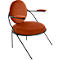 Fauteuil Saturne Meet by Paperflow - 1 zits - met armleuningen - B 700 x D 730 x H 880 mm - stalen buis zwart - fluweel roest