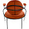 Fauteuil Saturne Meet by Paperflow - 1 zits - met armleuningen - B 700 x D 730 x H 880 mm - stalen buis zwart - fluweel roest