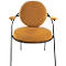 Fauteuil Saturne Meet by Paperflow - 1 zits - met armleuningen - B 700 x D 730 x H 880 mm - stalen buis zwart - fluweel saffraan
