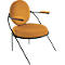 Fauteuil Saturne Meet by Paperflow - 1 zits - met armleuningen - B 700 x D 730 x H 880 mm - stalen buis zwart - fluweel saffraan