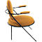Fauteuil Saturne Meet by Paperflow - 1 zits - met armleuningen - B 700 x D 730 x H 880 mm - stalen buis zwart - fluweel saffraan
