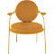 Fauteuil Saturne Meet by Paperflow - 1 zits - met armleuninigen - B 700 x D 730 x H 880 mm - stalen buis saffraan - fluweel saffraan