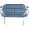 Fauteuil Saturne Meet by Paperflow - 2 zits - met armleuninigen - B 1180 x D 730 x H 880 mm - stalen buis blauw - kunstleer blauw - set van 2