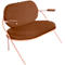 Fauteuil Saturne Meet by Paperflow - 2 zits - met armleuninigen - B 1180 x D 730 x H 880 mm - stalen buis roze - kunstleer roest - set van 2