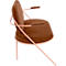 Fauteuil Saturne Meet by Paperflow - 2 zits - met armleuninigen - B 1180 x D 730 x H 880 mm - stalen buis roze - kunstleer roest - set van 2