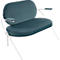 Fauteuil Saturne Meet by Paperflow - 2 zits - met armleuninigen - B 1180 x D 730 x H 880 mm - stalen buis wit - fluweel blauw