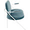 Fauteuil Saturne Meet by Paperflow - 2 zits - met armleuninigen - B 1180 x D 730 x H 880 mm - stalen buis wit - fluweel blauw