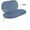 Fauteuil Saturne Meet by Paperflow - 2 zits - met armleuninigen - B 1180 x D 730 x H 880 mm - stalen buis wit - kunstleer blauw - set van 2