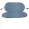 Fauteuil Saturne Meet by Paperflow - 2 zits - met armleuninigen - B 1180 x D 730 x H 880 mm - stalen buis wit - kunstleer blauw - set van 2