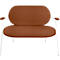 Fauteuil Saturne Meet by Paperflow - 2 zits - met armleuninigen - B 1180 x D 730 x H 880 mm - stalen buis wit - kunstleer roest - set van 2