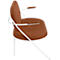 Fauteuil Saturne Meet by Paperflow - 2 zits - met armleuninigen - B 1180 x D 730 x H 880 mm - stalen buis wit - kunstleer roest - set van 2