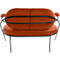 Fauteuil Saturne Meet by Paperflow - 2 zits - met armleuninigen - B 1180 x D 730 x H 880 mm - stalen buis zwart - fluweel roest