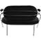 Fauteuil Saturne Meet by Paperflow - 2 zits - met armleuninigen - B 1180 x D 730 x H 880 mm - stalen buis zwart - fluweel zwart