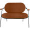 Fauteuil Saturne Meet by Paperflow - 2 zits - met armleuninigen - B 1180 x D 730 x H 880 mm - stalen buis zwart - kunstleer roest - set van 2