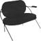 Fauteuil Saturne Meet by Paperflow - 2 zits - met armleuninigen - B 1180 x D 730 x H 880 mm - stalen buis zwart - kunstleer zwart - set van 2