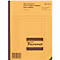 Yellow multi-purpose book with lined pages, titles in German, French, and Spanish, and a "Favorit" logo.