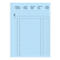 Blue form with labels for 'Order', 'Delivery', 'Invoice', 'Voucher', 'Receipt'. Fields to be filled.