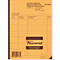 Notebook with brown cover and yellow pages, labeled with weekly reports. Below is the Favorit logo.