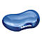 Repose-poignet ergonomique bleu avec le logo Fellowes.