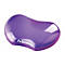 Repose-poignet Fellowes ergonomique, violet en forme de haricot, avec logo.
