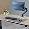 Gray rectangular desk mat; logo: Fellowes.