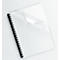 A white notebook with a black spiral binding, the cover sheets are partially unfolded.