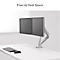 Fellowes Dual Monitor Arm Platinum, pour 2 écrans jusqu'à 32″ &amp; jusqu'à 8 kg, orientable &amp; inclinable, pivotant à 360°, 2 ports USB, gestion des câbles, argenté