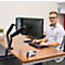Fellowes Dual Monitor Arm Platinum - voor 2 schermen tot 32″ &amp; tot 8 kg - 2 USB-poorten - kabelbeheer - zwart