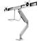 Fellowes® Eppa™ monitor arm, voor 2 beeldschermen tot 32' &amp; tot 8 kg elk, in hoogte verstelbaar/zwenk/kantel, dwarsbalk ontwerp, kabelgeleider, tafelklem, zilver