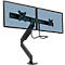 Fellowes® Eppa™ monitor arm, voor 2 beeldschermen tot 32" &amp; tot 8 kg elk, in hoogte verstelbaar/zwenk/kantel, dwarsbalk ontwerp, kabelgeleider, tafelklem, zwart