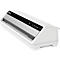 White Fellowes laminator. The device has a black control panel with buttons.