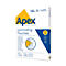 Eine Packung Apex A3 Laminierfolien, 100 Stück, in weißer Box mit gelbem Logo und blauen Akzenten.