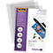 Fellowes Laminierfolien A4, 100 Stück, 80 Mikron Glanz, in einer violetten Produktverpackung.
