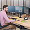 Fellowes Platinum driedubbele monitorarm, tot 27" breedte, VESA, roteren/zwenken/kantelen, in hoogte & diepte verstelbaar, zwart