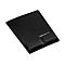 Tapis de souris noir avec repose-poignet. Le logo Fellowes & Microban est imprimÃ© dessus.