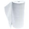A roll of white, soft, fibrous material. The end of the material is unrolled.