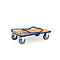 fetra® Chariot pliant, plateau en bois composite, 2 roues pivotantes et 2 fixes, 1000 x 600 mm