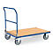 fetra® Chariot pliant, plateau en bois composite, 2 roues pivotantes et 2 fixes, 1200 x 800 mm