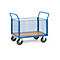 fetra Mesh Four-Wall Trolley, avec Total Stop, acier, bleu, L 1180 x L 609 x H 990 mm, jusqu'à 600 kg